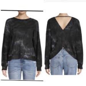 Blue and White Open Back Sweater